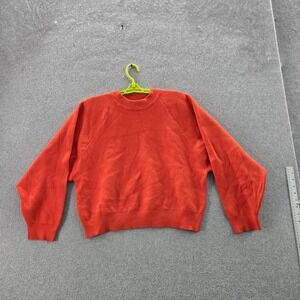 All:row Women Sweatshirt LARGE Orange Nylon Viscose Long Sleeve